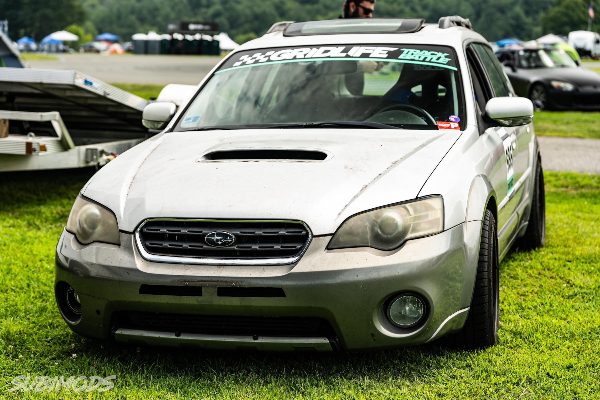 Front three-quarter of the Outback race wagon